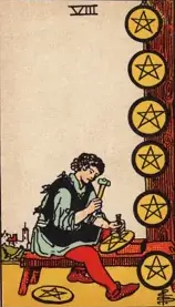 Eight of Pentacles tarot card