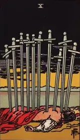 Ten of Swords Tarot Meaning in 3 Aspects